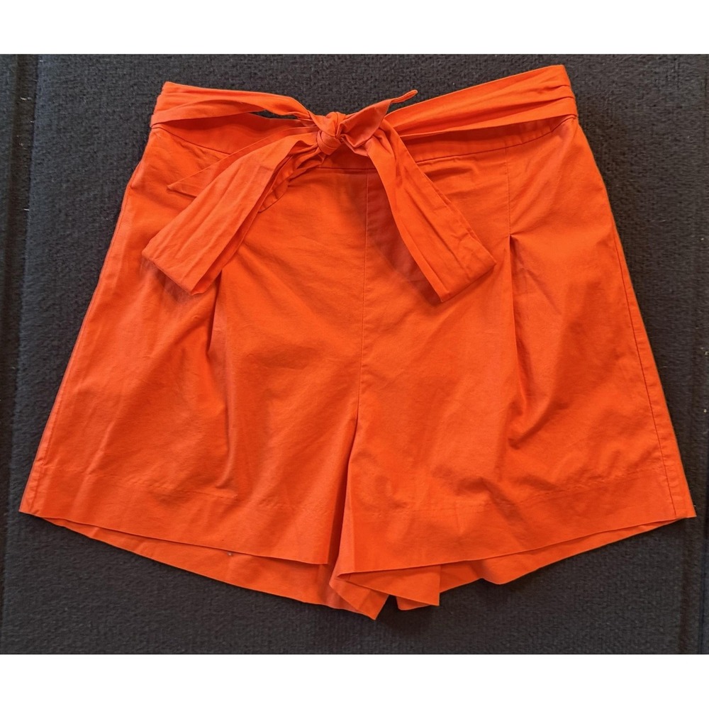 J.Crew Paperbag Shorts Womens 6 Orange Belted Poplin Pull On AL2201 Summer